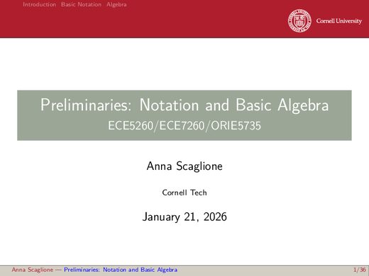 Notes — Notation and hints