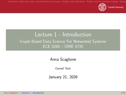 Lecture 1 — Introduction