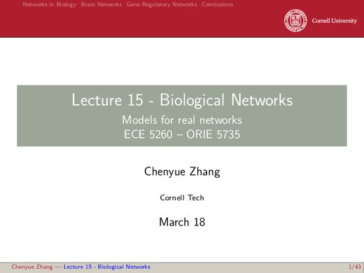 Lecture 15 — Biological