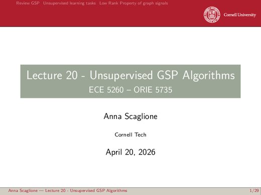 Lecture 20 — _algGSP-Shallow-methods