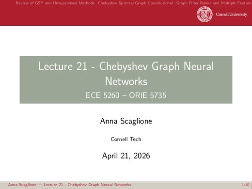 Lecture 21 — _ChebyshevGCN