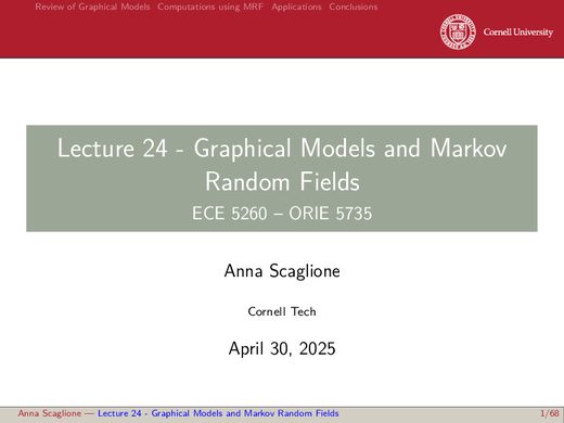 Lecture 24 — _Graphical Models